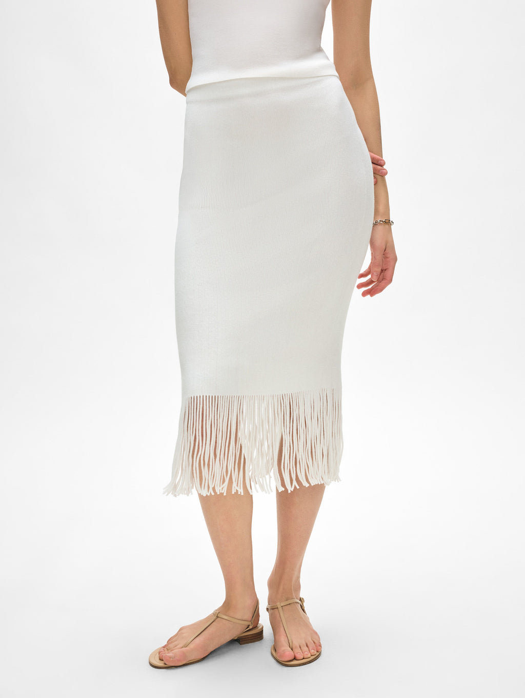 Ribbed Fringe Skirt