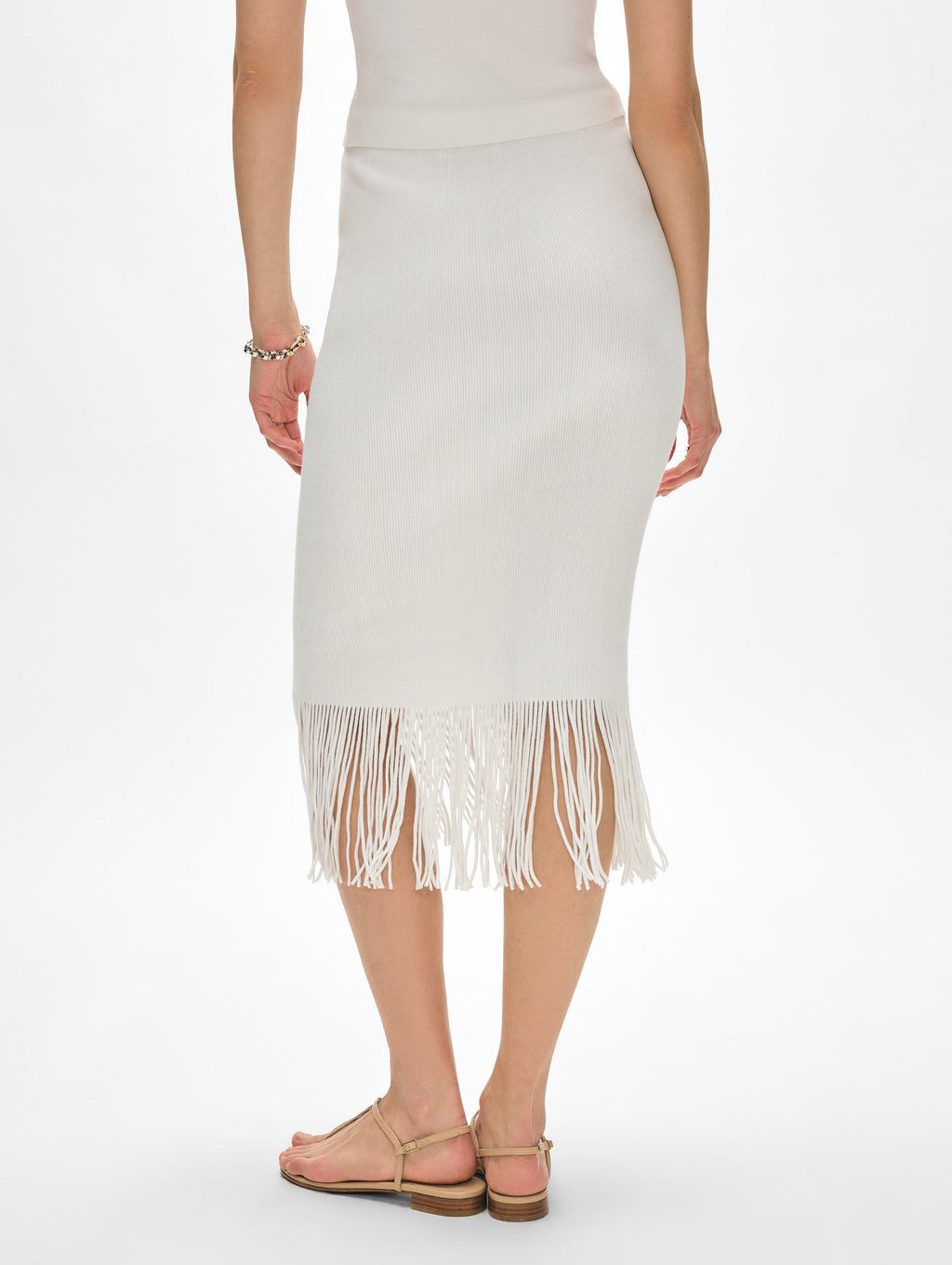 Ribbed Fringe Skirt