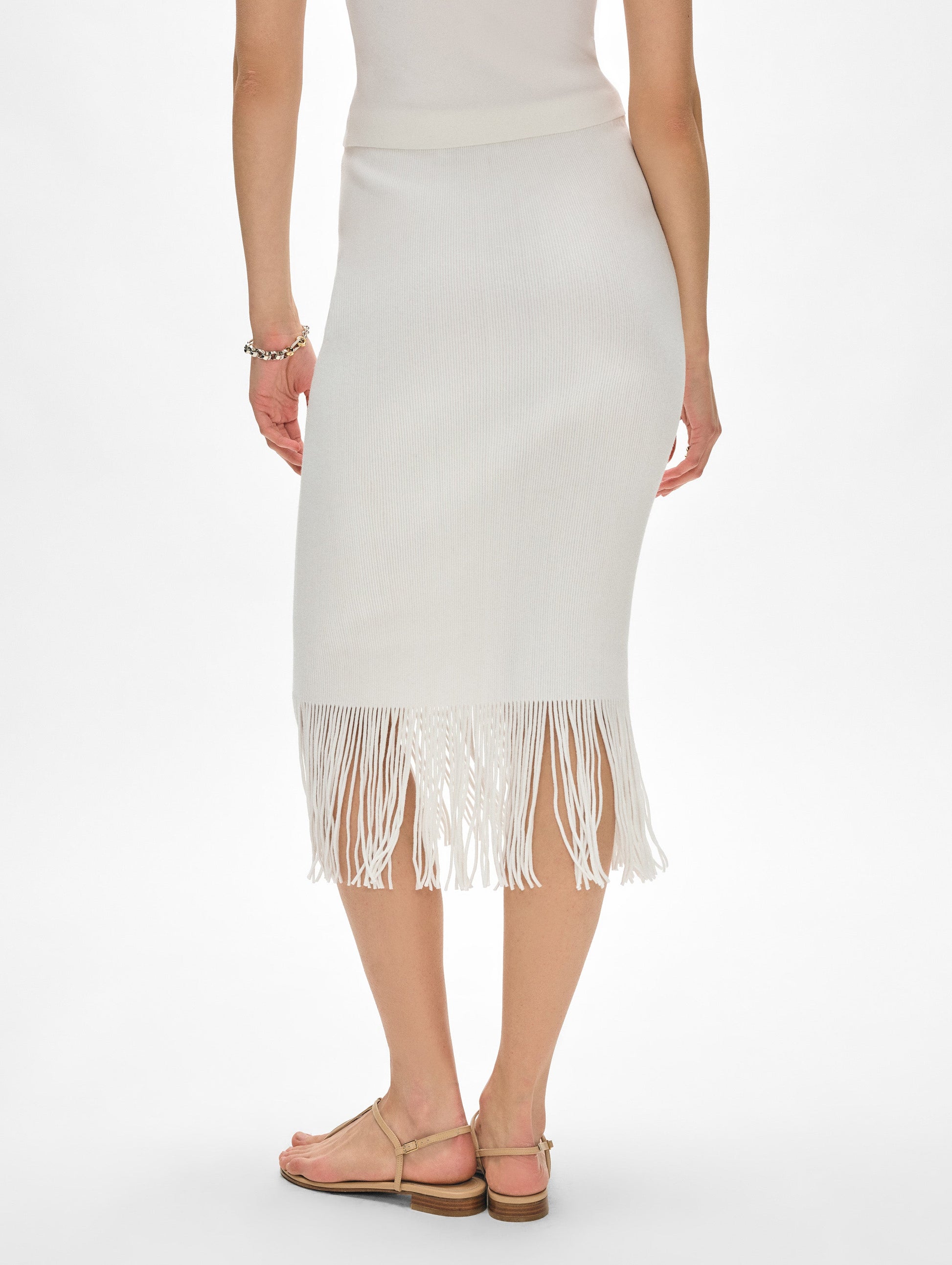 Ribbed Fringe Skirt