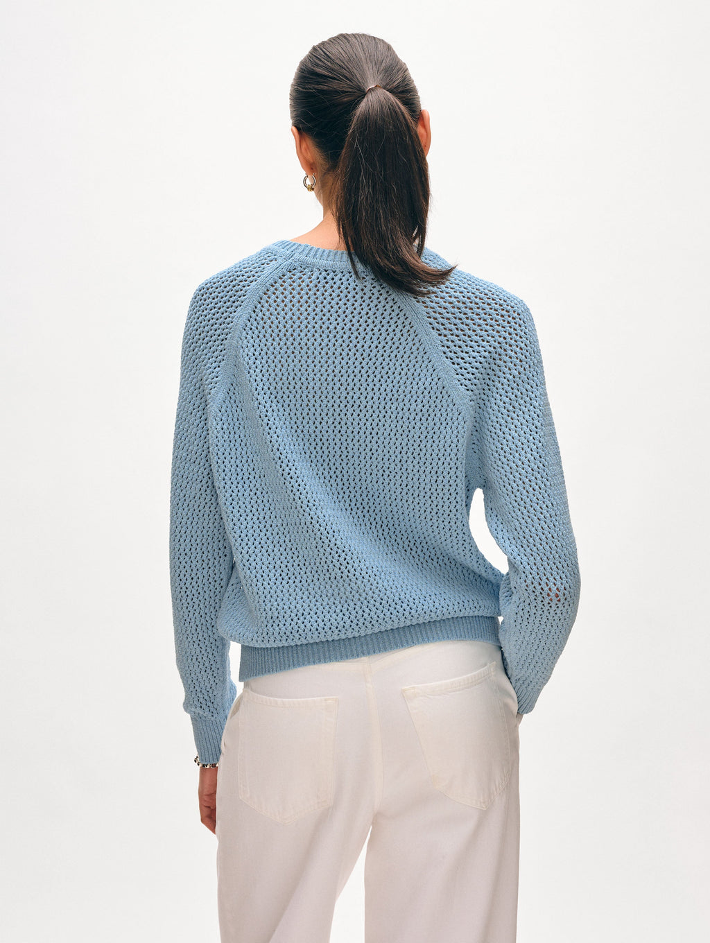 Fine Cotton Bouclé Mesh Sweatshirt