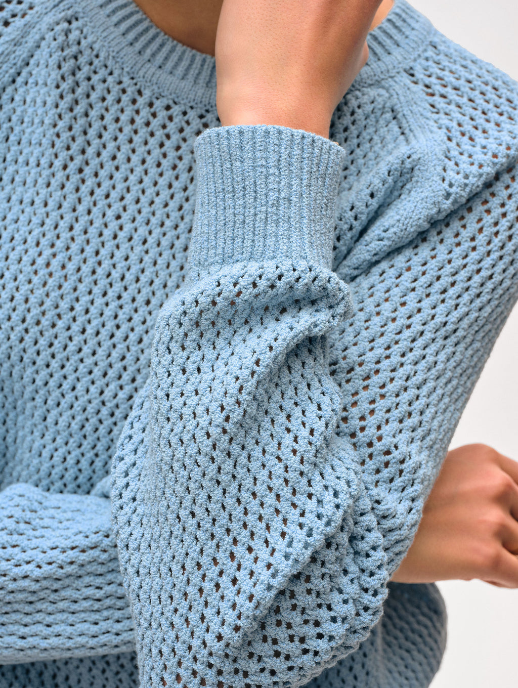 Fine Cotton Bouclé Mesh Sweatshirt