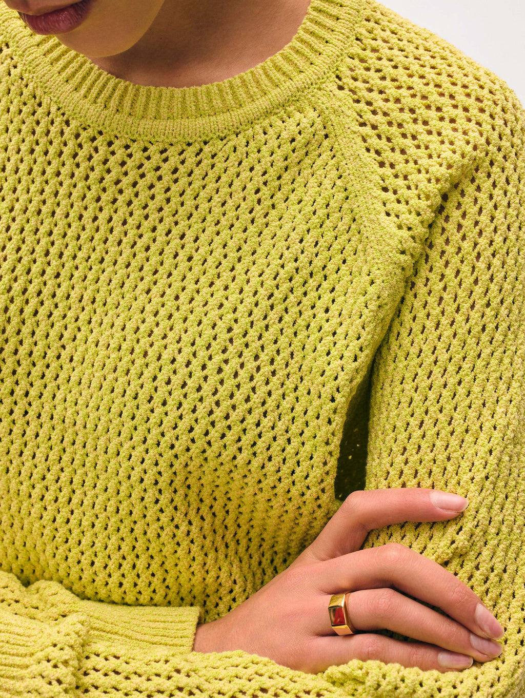 Fine Cotton Bouclé Mesh Sweatshirt