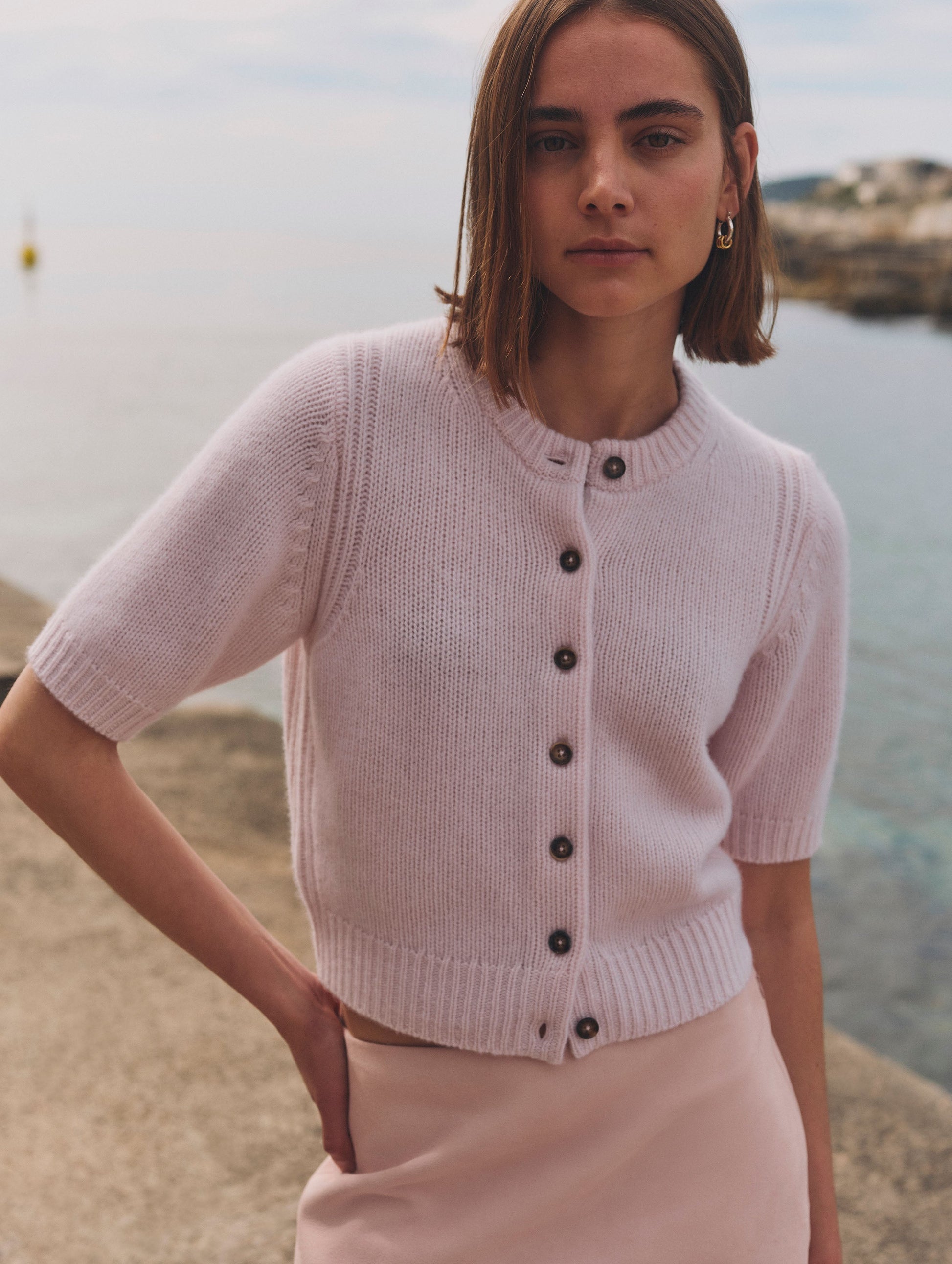 Cashmere Short Sleeve Cardigan