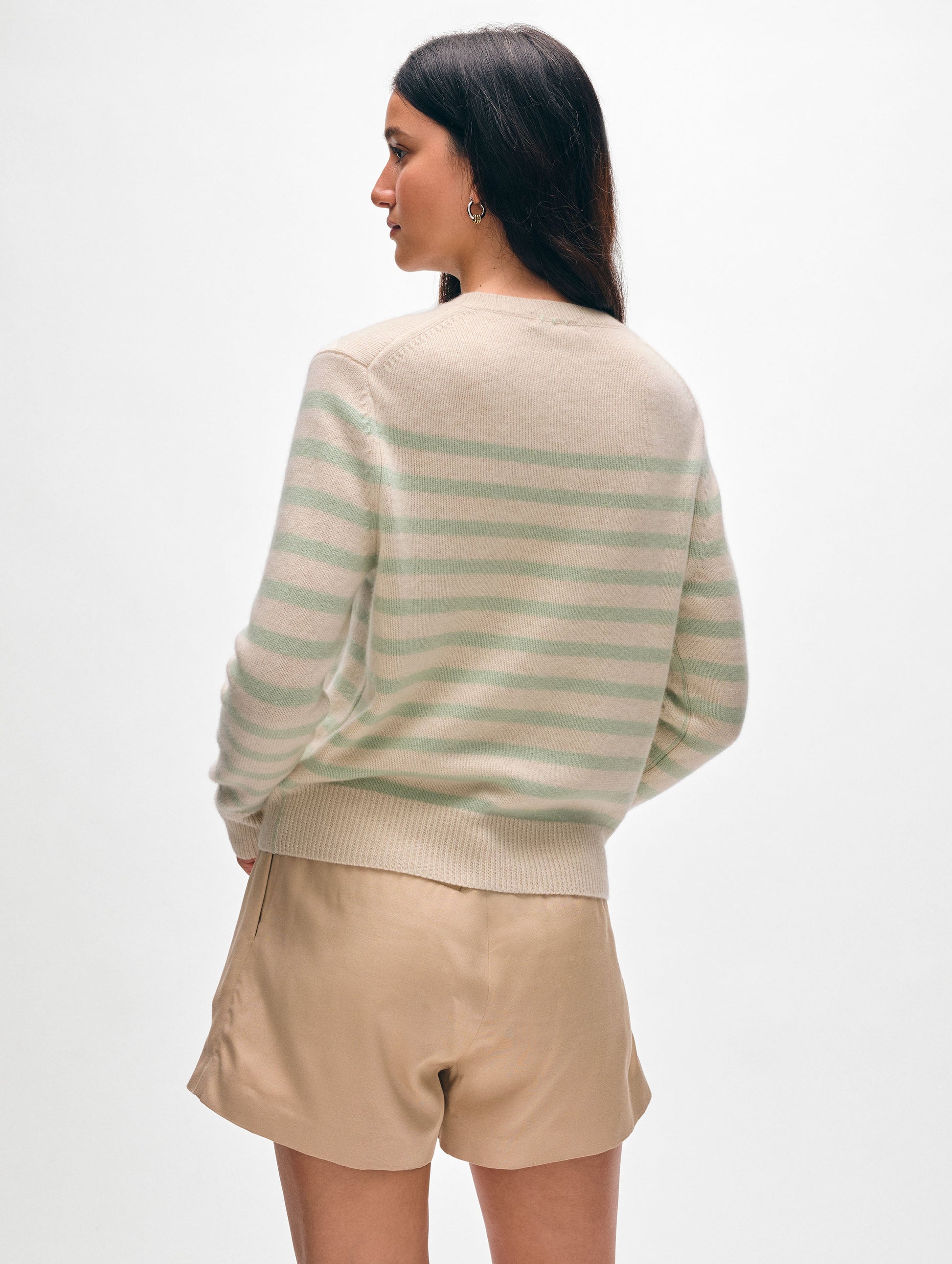 Cashmere Striped Crewneck