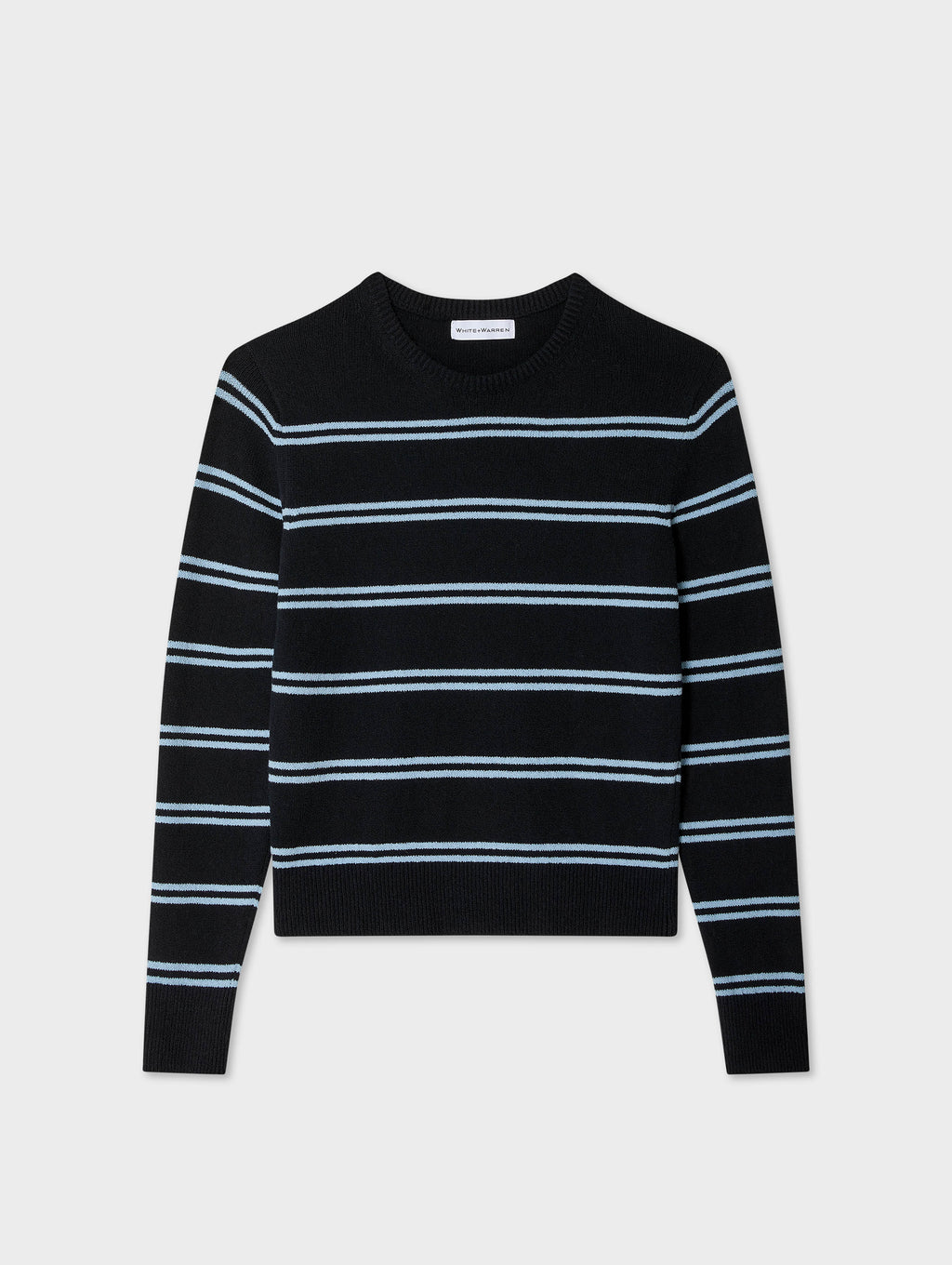 Fine Cotton Bouclé Striped Crewneck