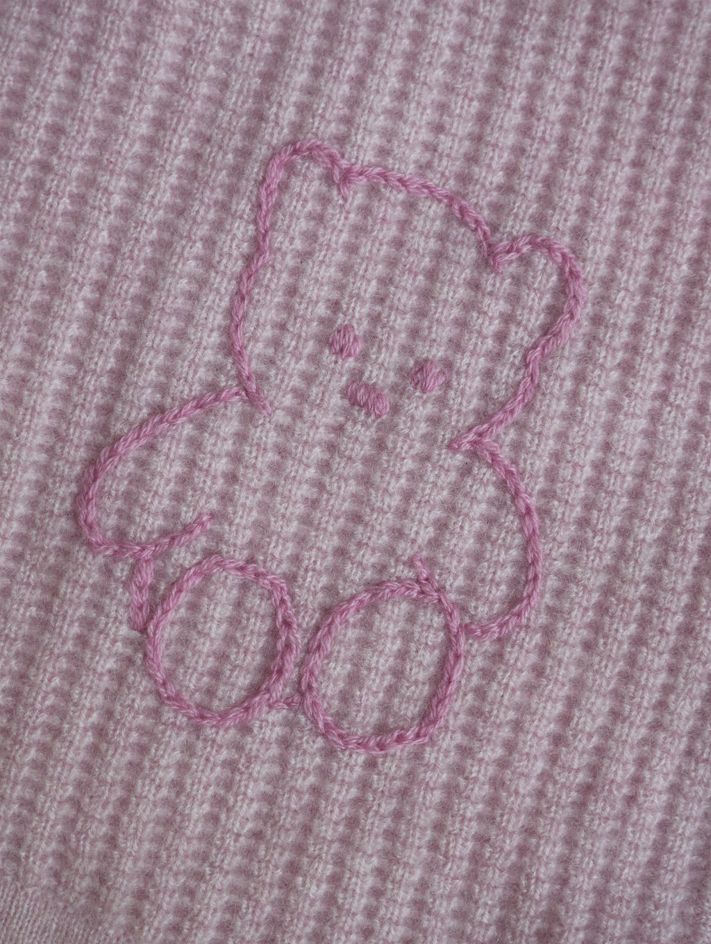 Cashmere Bear Embroidery Baby Blanket