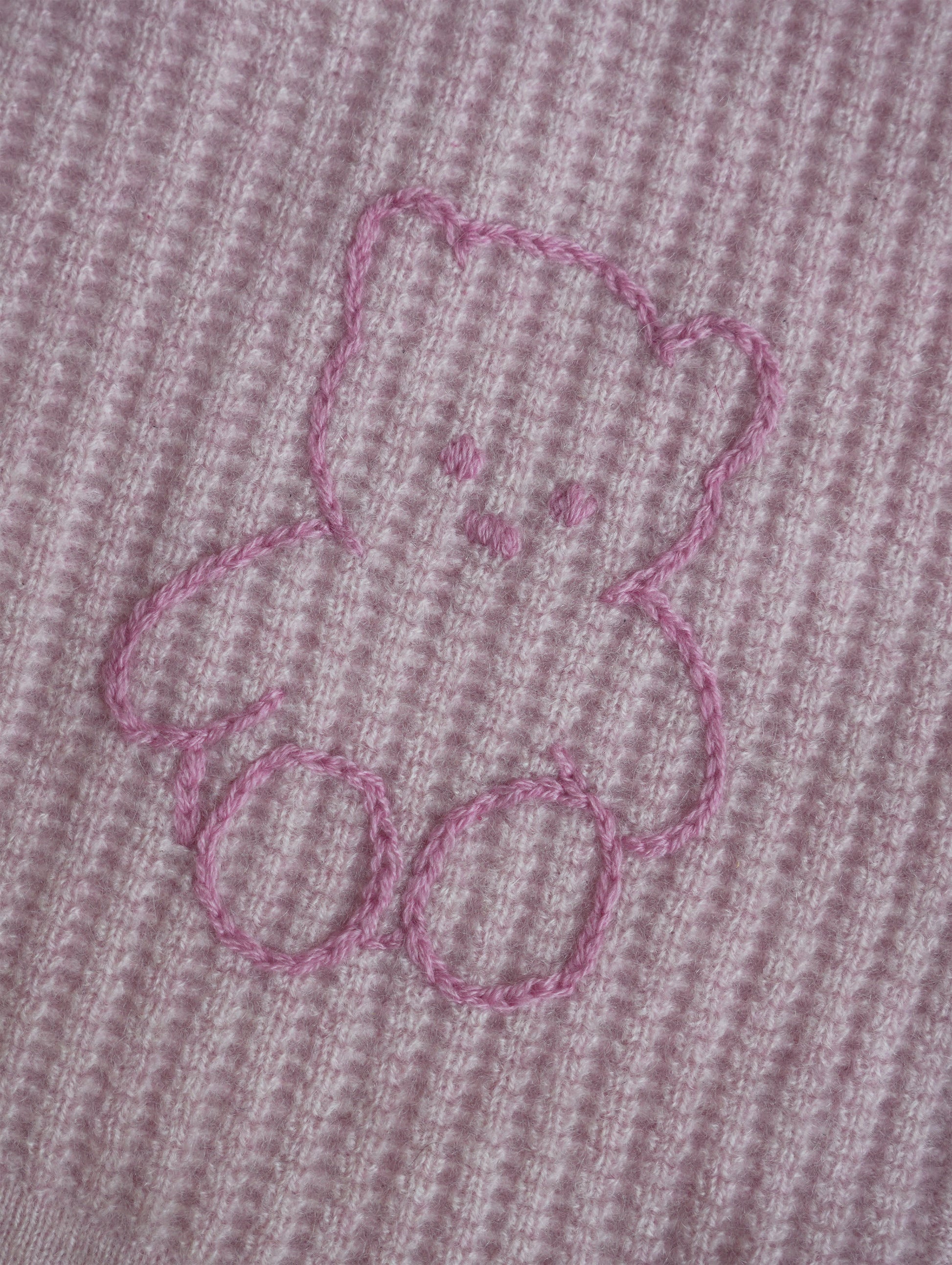 Cashmere Bear Embroidery Baby Blanket