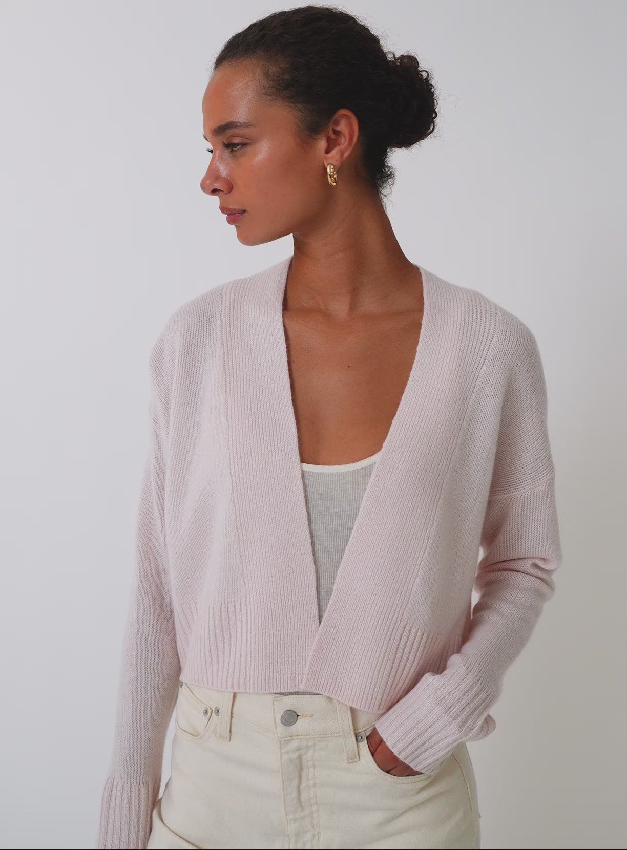 Cashmere Open Front Cardigan