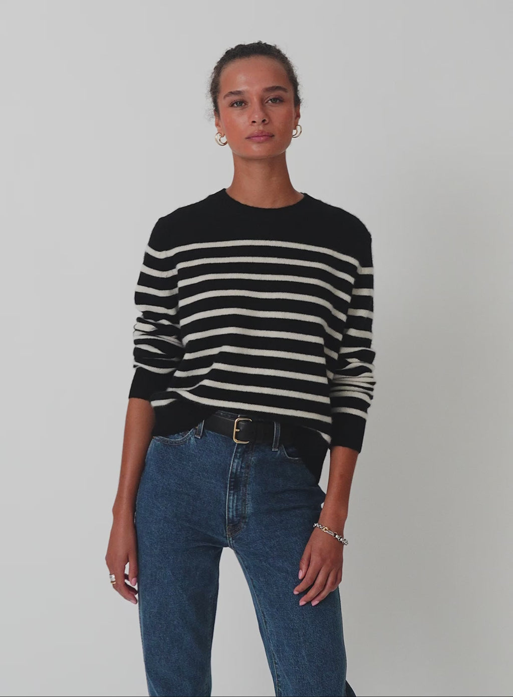 Cashmere Multi Striped Crewneck