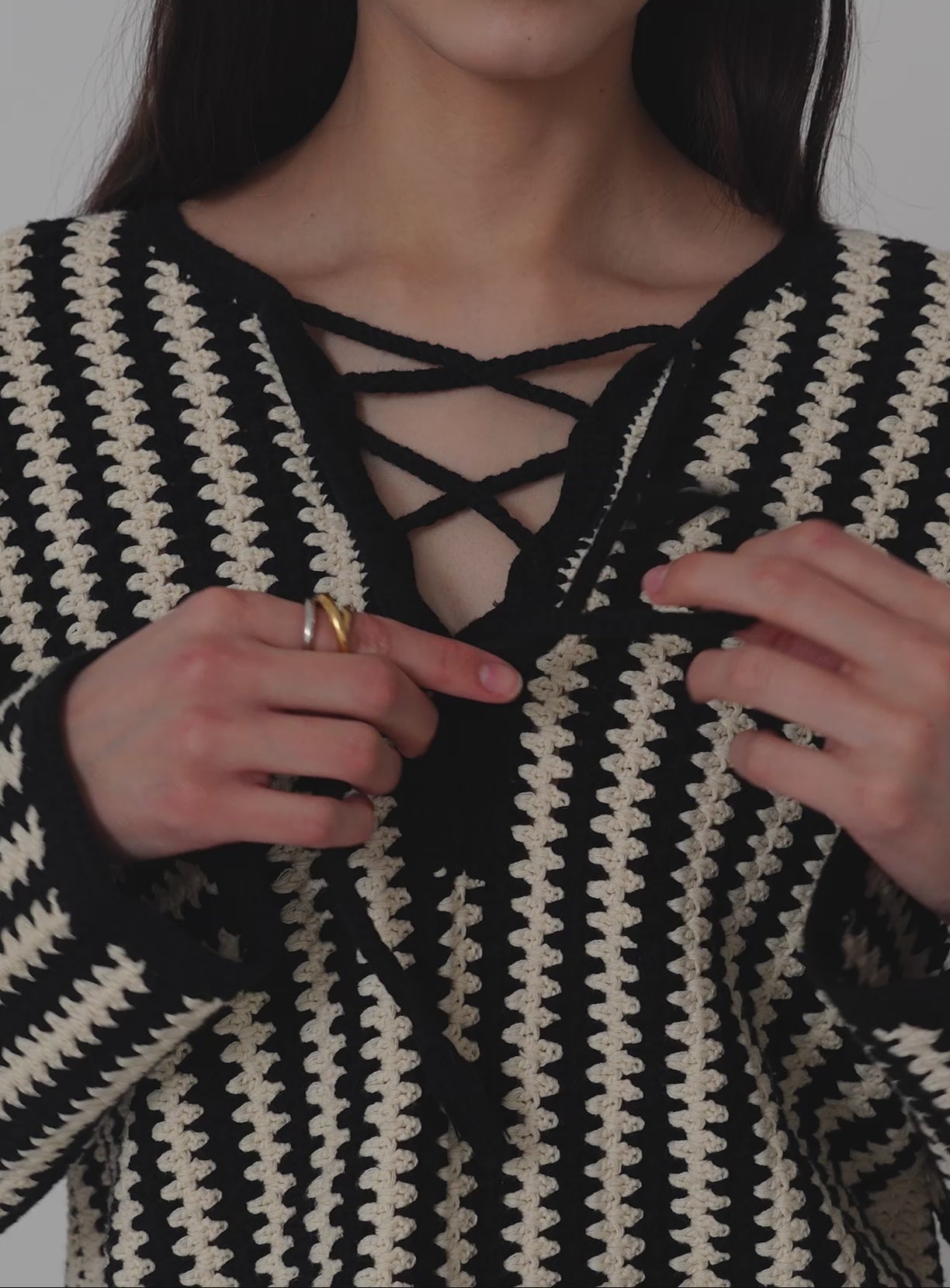 Hand-Crochet Cotton Splitneck